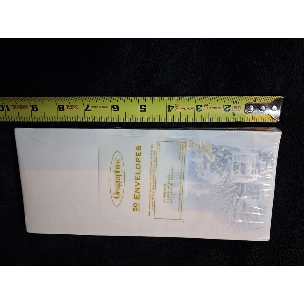 Geographics Winter Envelopes 50 Count #10 Holiday Sleigh Scene 47097 NEW